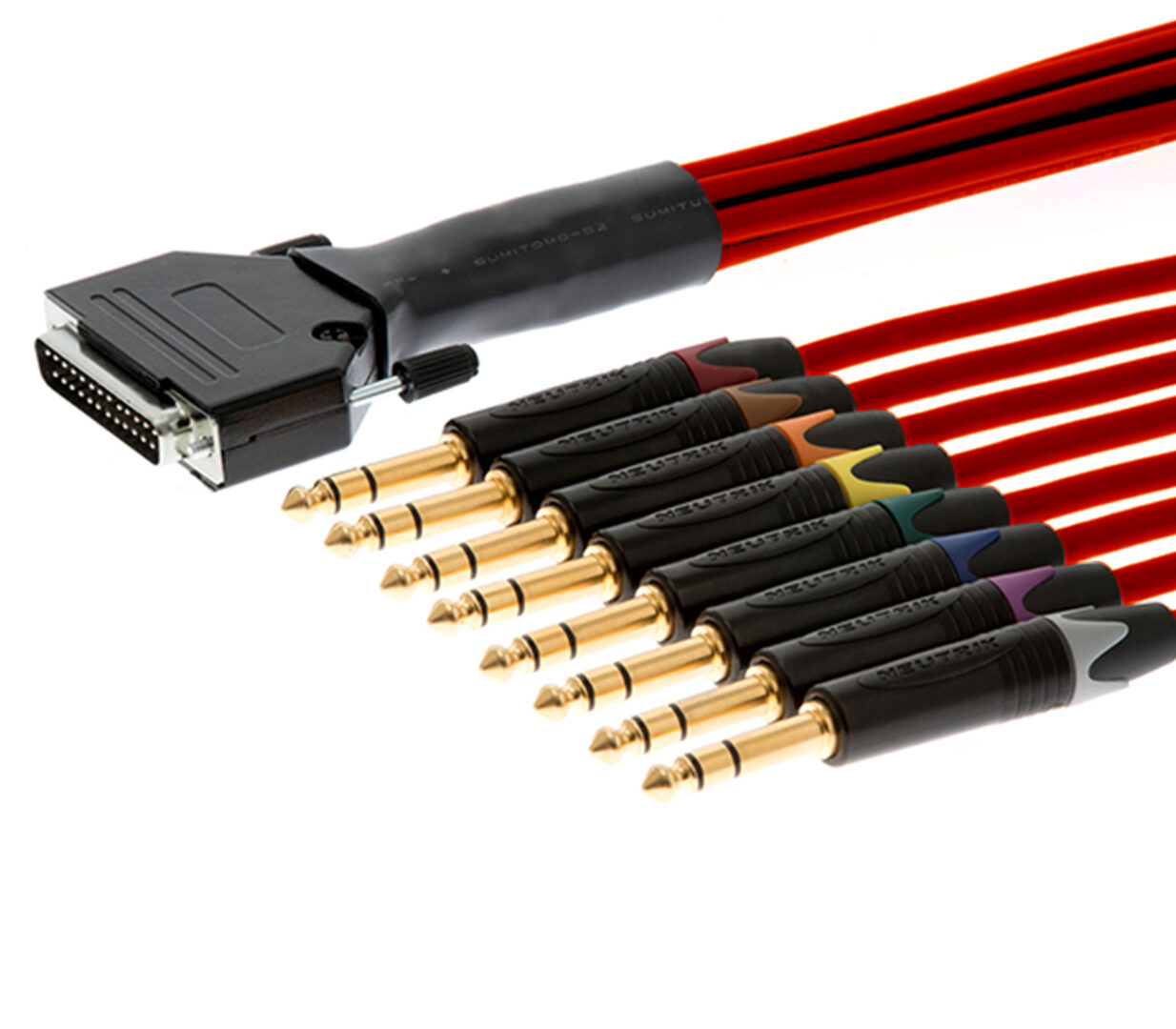 Elite Core 5' DB25 To 8x TRS 1/4" Male Analog Breakout Snake Cable
